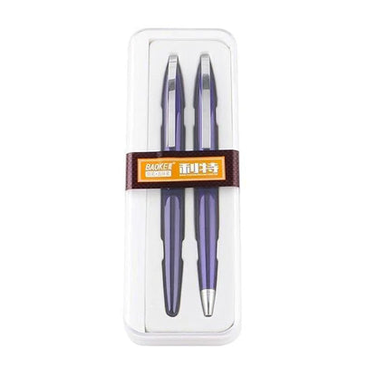Baoke Combo Blue Body Black Ink Fountain Pen(0.5mm) and Roller Pen(0.7mm)