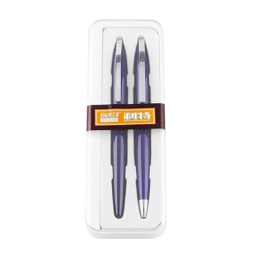 Baoke Combo Blue Body Black Ink Fountain Pen(0.5mm) and Roller Pen(0.7mm)