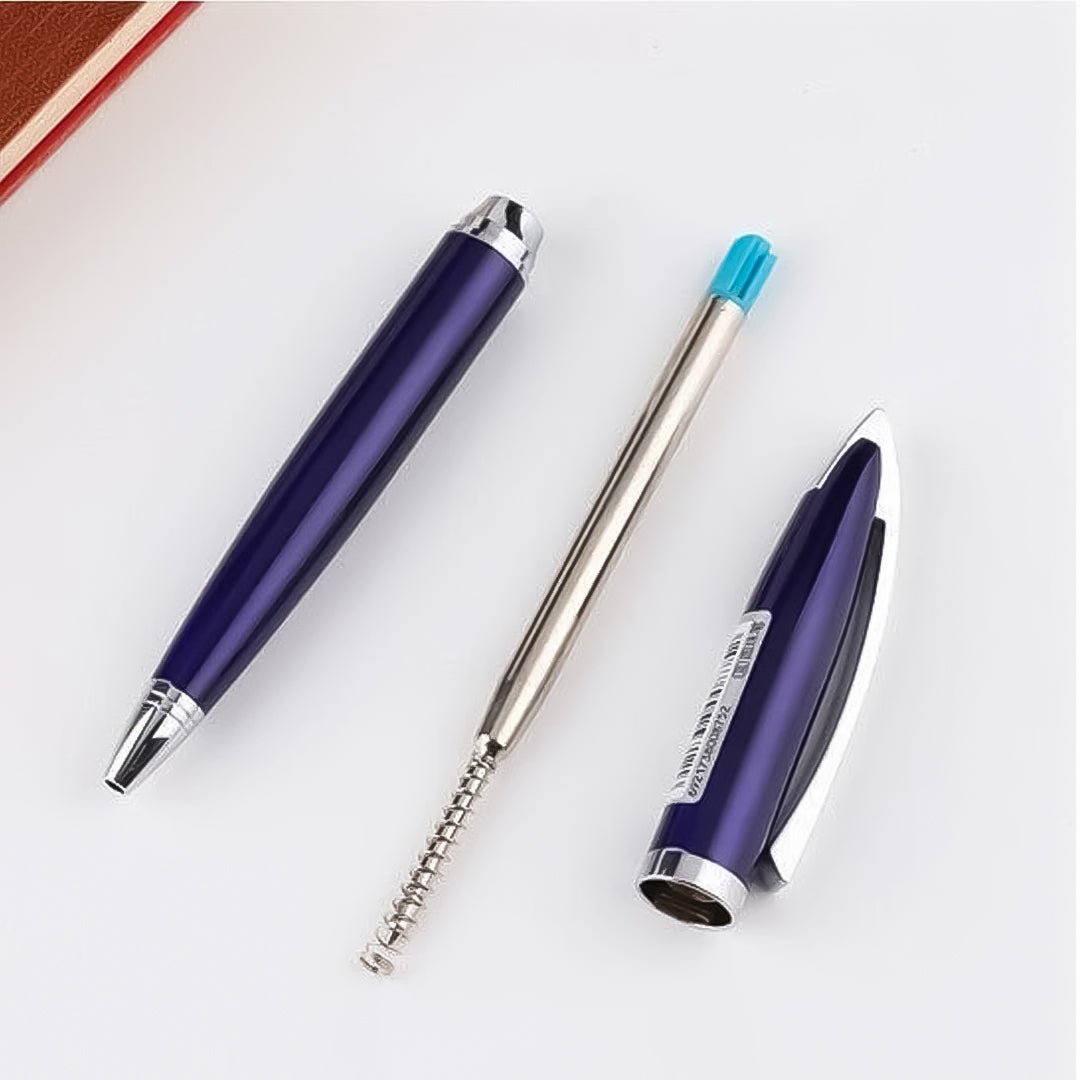 Baoke Combo Blue Body Black Ink Fountain Pen(0.5mm) and Roller Pen(0.7mm)