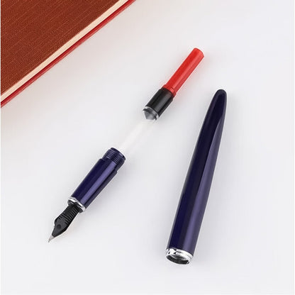 Baoke Combo Blue Body Black Ink Fountain Pen(0.5mm) and Roller Pen(0.7mm)