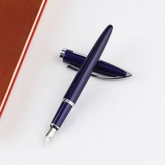 Baoke Combo Blue Body Black Ink Fountain Pen(0.5mm) and Roller Pen(0.7mm)