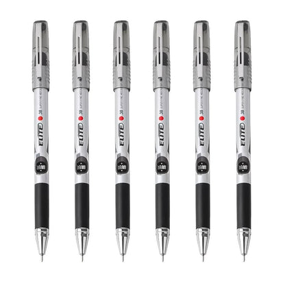 Baoke Elite Silver Body Black Ink Gel Pen-Pack Of 6