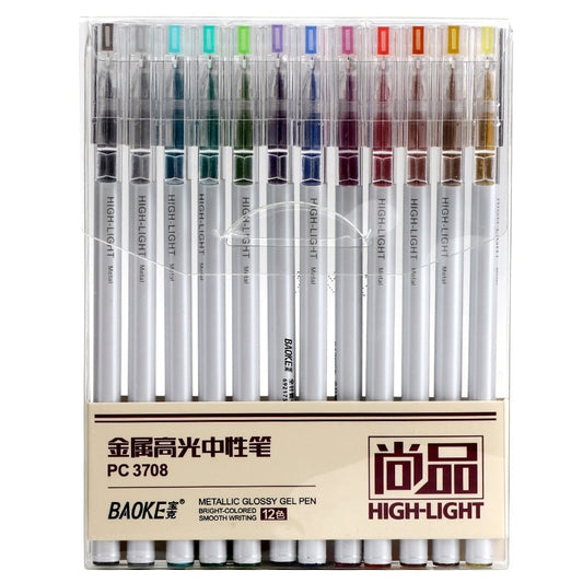 Baoke Metal High Gloss Neutral Pen (Pack of 12)-PC3708