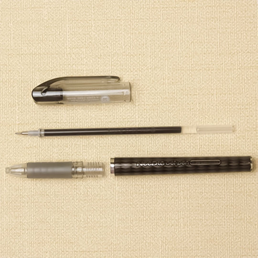 Baoke Needle Black Ink 0.38mm Gel Pen (Pack Of 6)