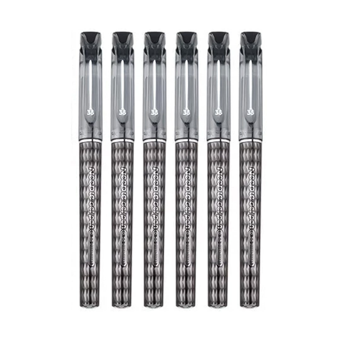 Baoke Needle Black Ink 0.38mm Gel Pen (Pack Of 6)