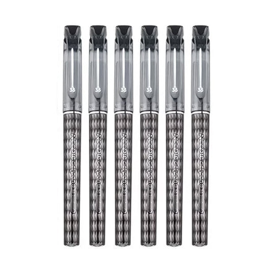 Baoke Needle Black Ink 0.38mm Gel Pen (Pack Of 6)