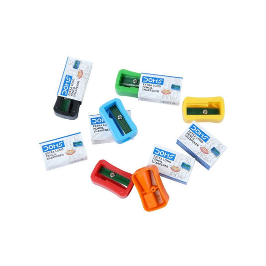 DOMS Multicolored Anti-Rust Extra Long Pencil Sharpener Pack of 6