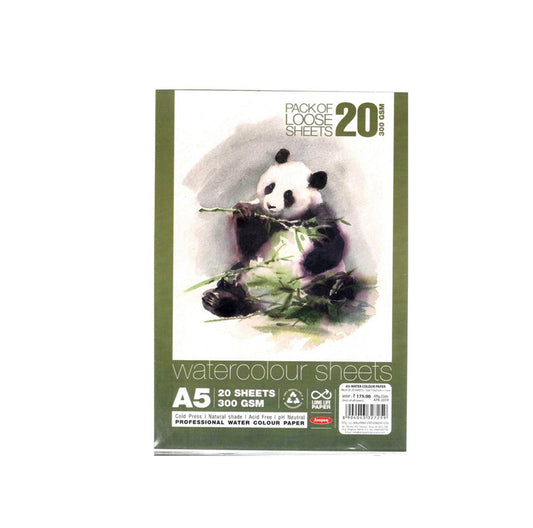 Anupam Watercolour Sheets (Size A5) 300GSM (Pack of 20 Sheets)