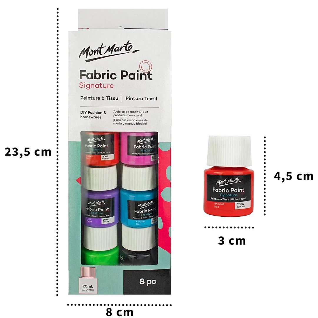 Mont Marte Fabric Paint Pack Of 8