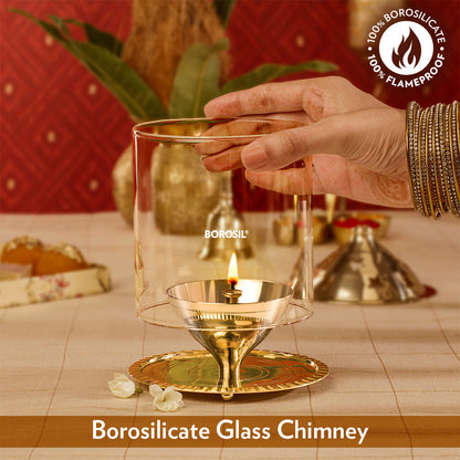 Borosil Akhand Diya, Brass