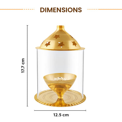 Borosil Akhand Diya, Brass