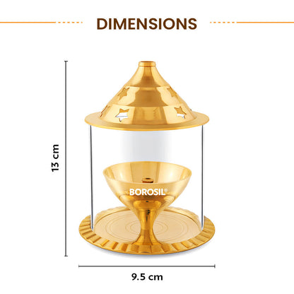 Borosil Akhand Diya, Brass