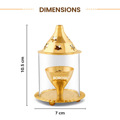 Borosil Akhand Diya, Brass