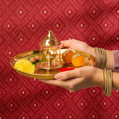Borosil Akhand Diya, Brass
