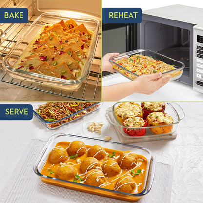 Borosil Deep Rectangular Dish