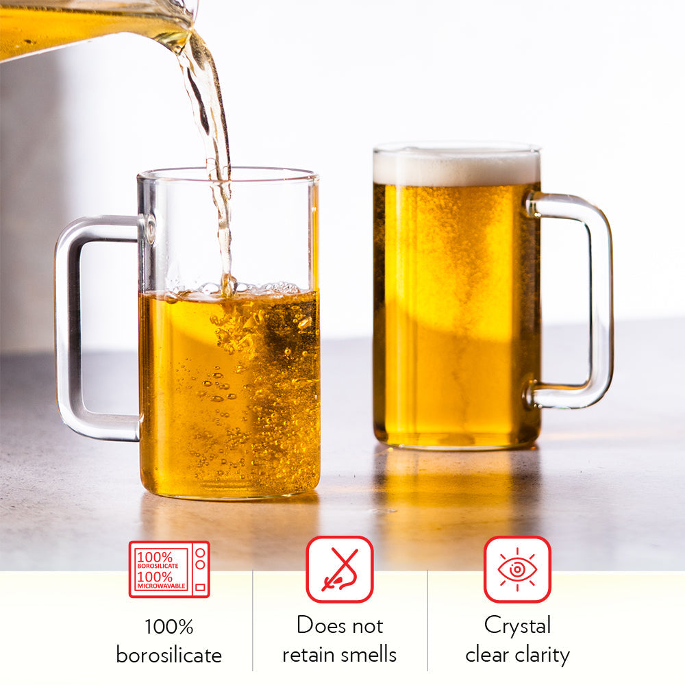 Borosil Beer Mug, Set of 2