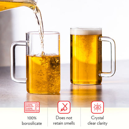 Borosil Beer Mug, Set of 2