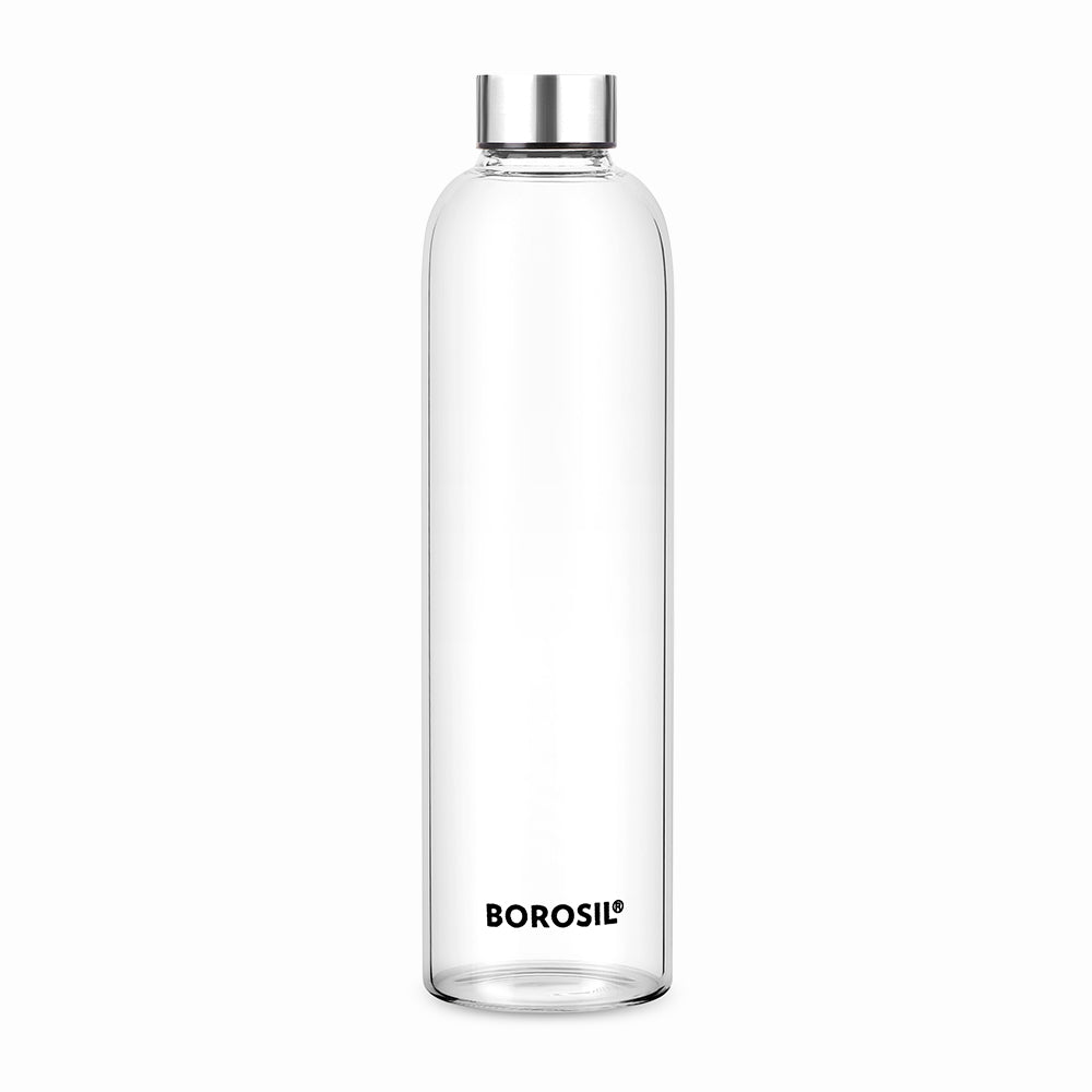 Borosil Crysto Glass Bottle - SS Lid - Personalise