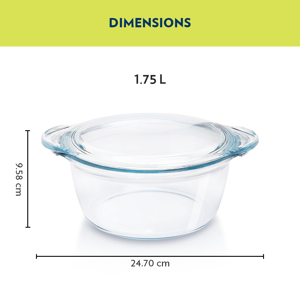 Borosil Deep Round Casserole