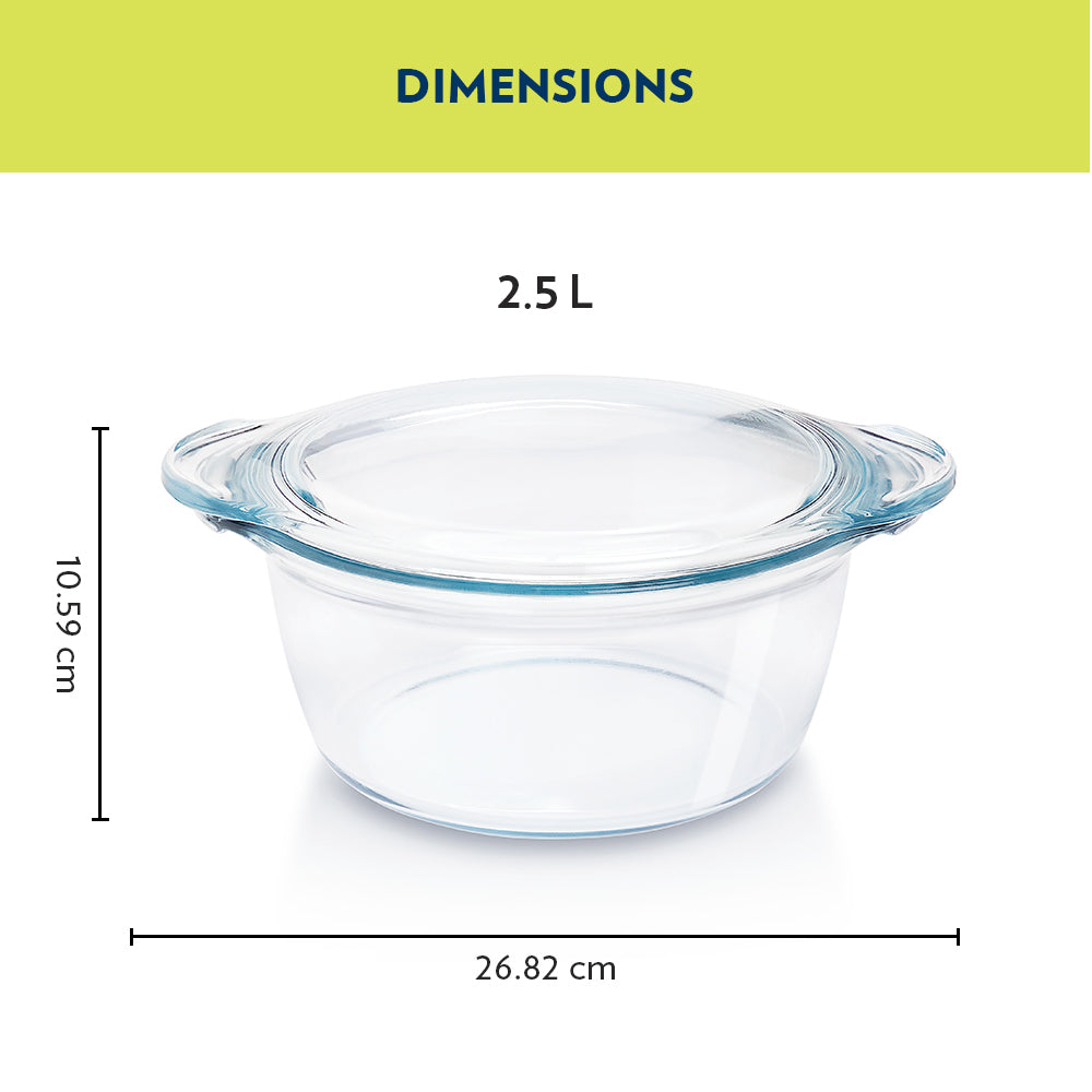 Borosil Deep Round Casserole