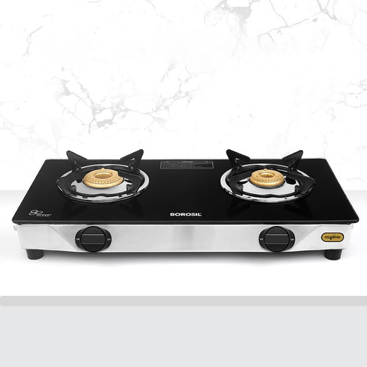 Borosil Blaze Glass-top Gas stove, 2 Burners