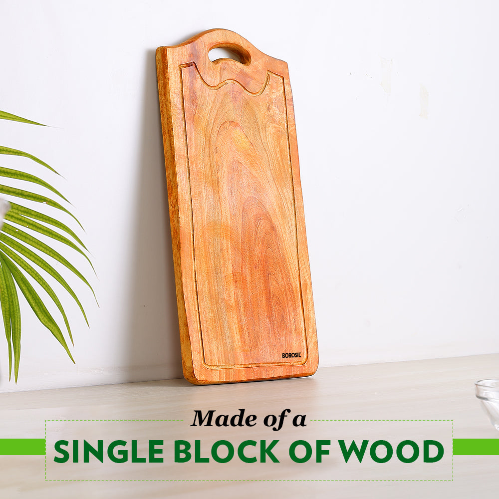 Borosil Dice Pro Neem Wood Chopping Board