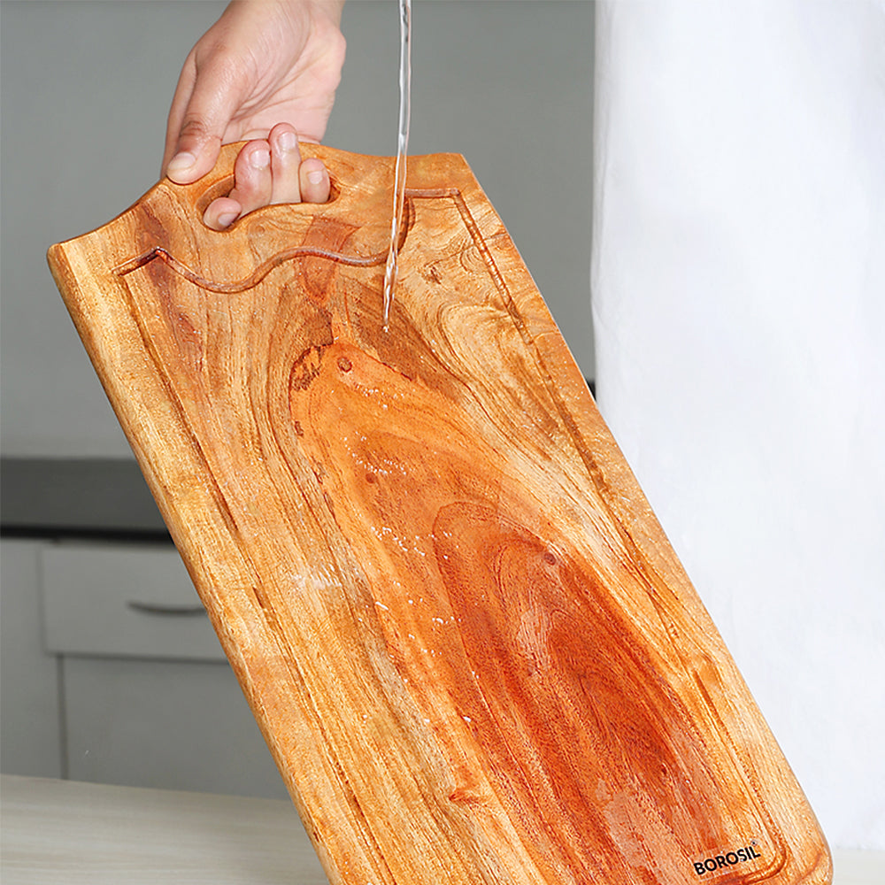 Borosil Dice Pro Neem Wood Chopping Board