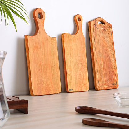 Borosil Dice Pro Neem Wood Chopping Board