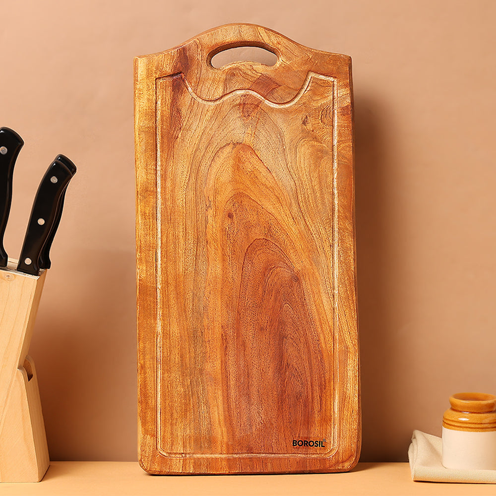 Borosil Dice Pro Neem Wood Chopping Board