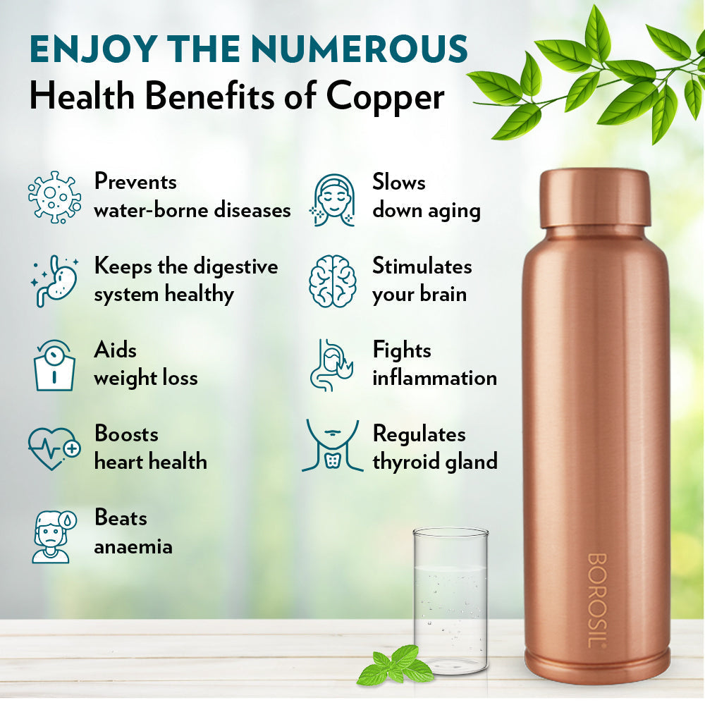 Borosil Copper Bottle - 1L ECO