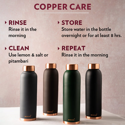 Borosil Eco Copper Bottle, Brown