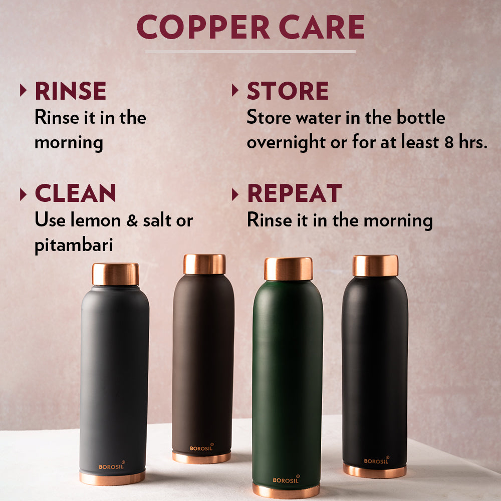 Borosil Eco Copper Bottle, Grey