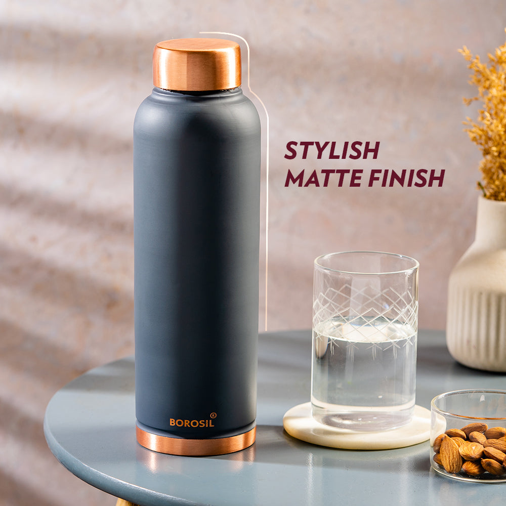 Borosil Eco Copper Bottle, Grey