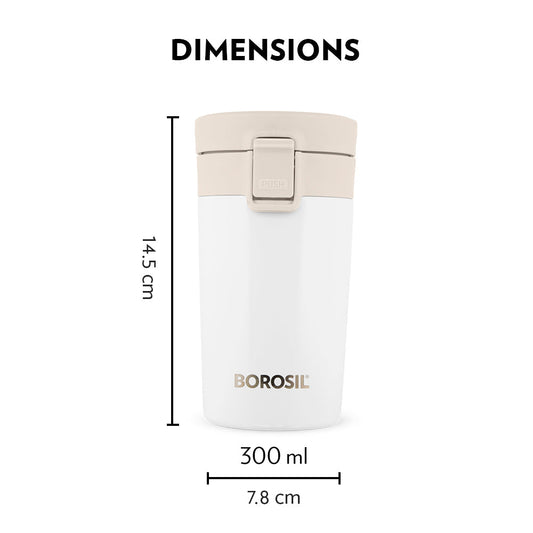 Borosil Coffeemate Insulated Mug, White