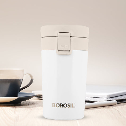 Borosil Coffeemate Insulated Mug, White