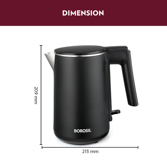 Borosil Cooltouch SS Electric Kettle, 1L