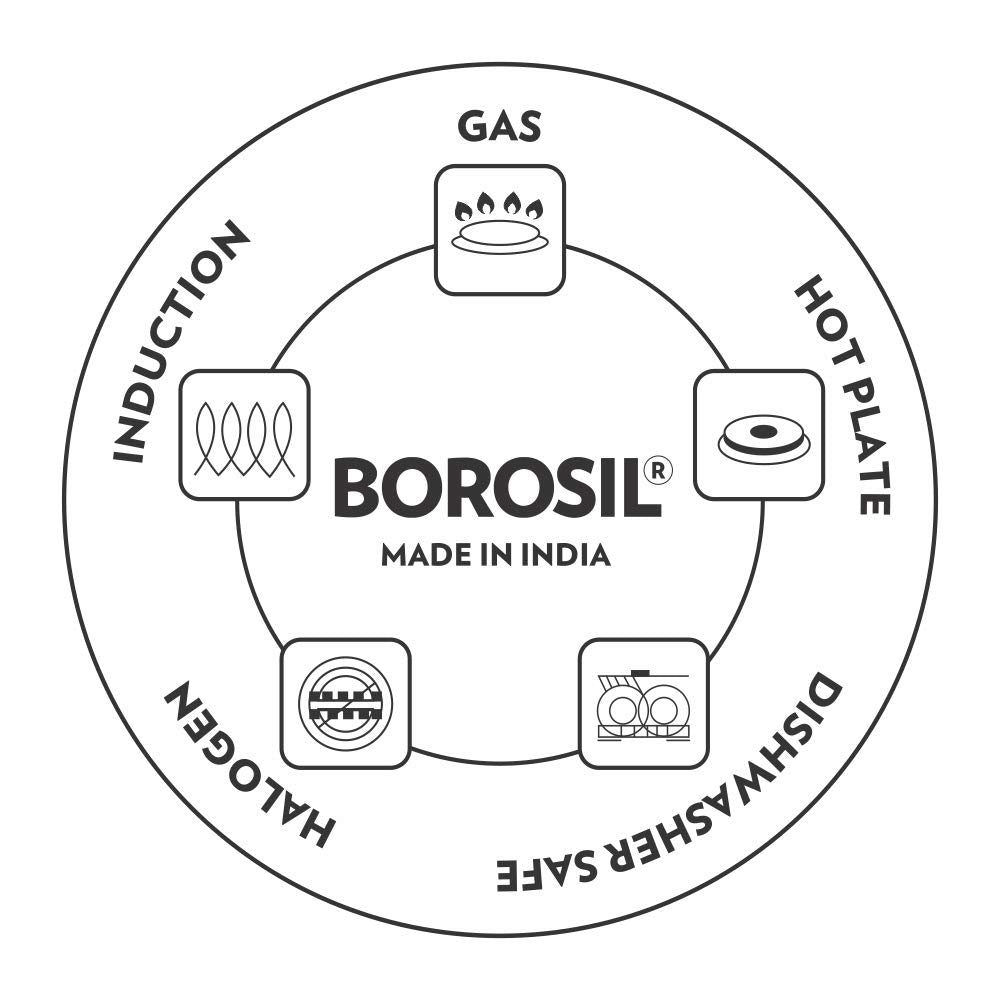 Borosil Cookfresh Triply Frying Pan (Silicone Handle + Lid)