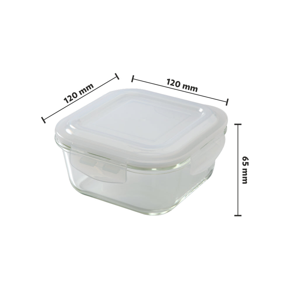 Borosil Blue Glass Lunchbox, Square x 2 (Flat)