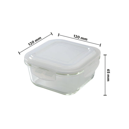 Borosil Blue Glass Lunchbox, Square x 2 (Flat)
