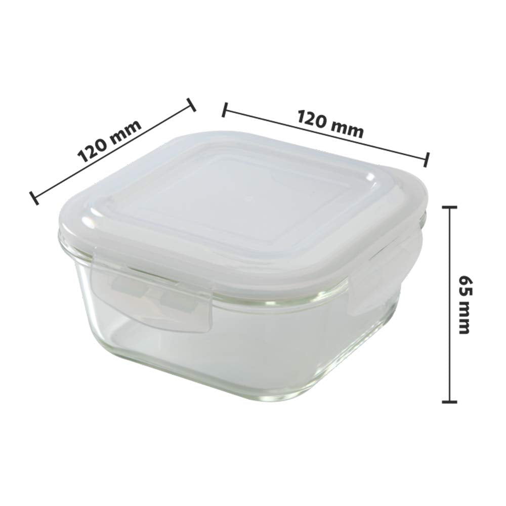 Borosil Blue Glass Lunchbox, Square x 2 (Tall)