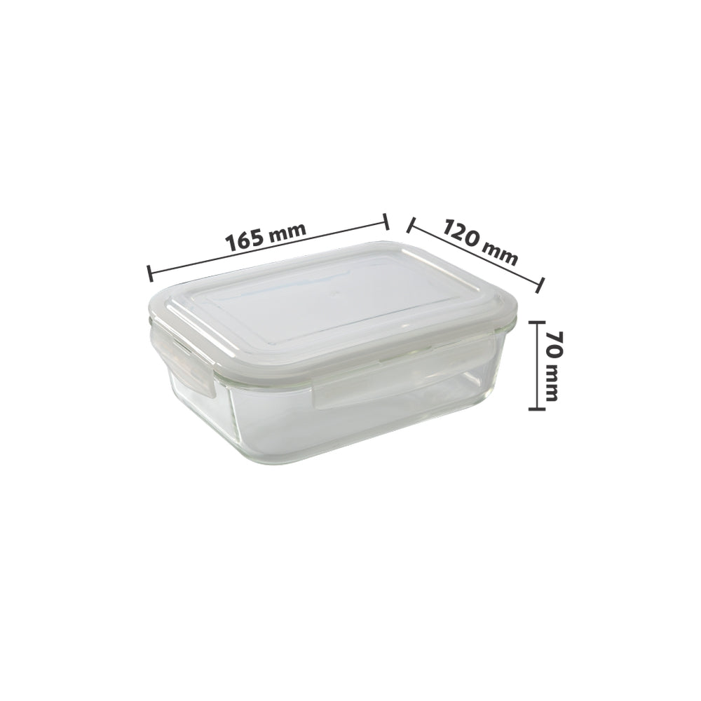 Borosil Blue Glass Lunchbox, Rectangular