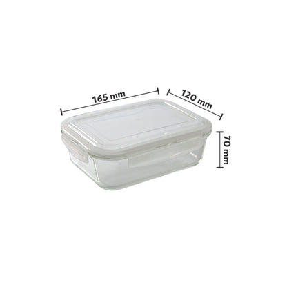 Borosil Blue Glass Lunchbox, Rectangular