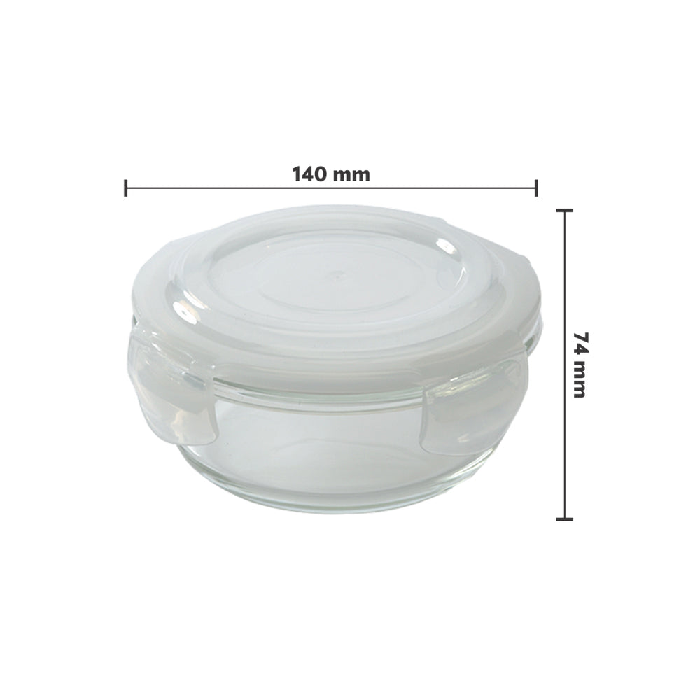 Borosil Blue Glass Lunchbox, Round x 2 (Flat)