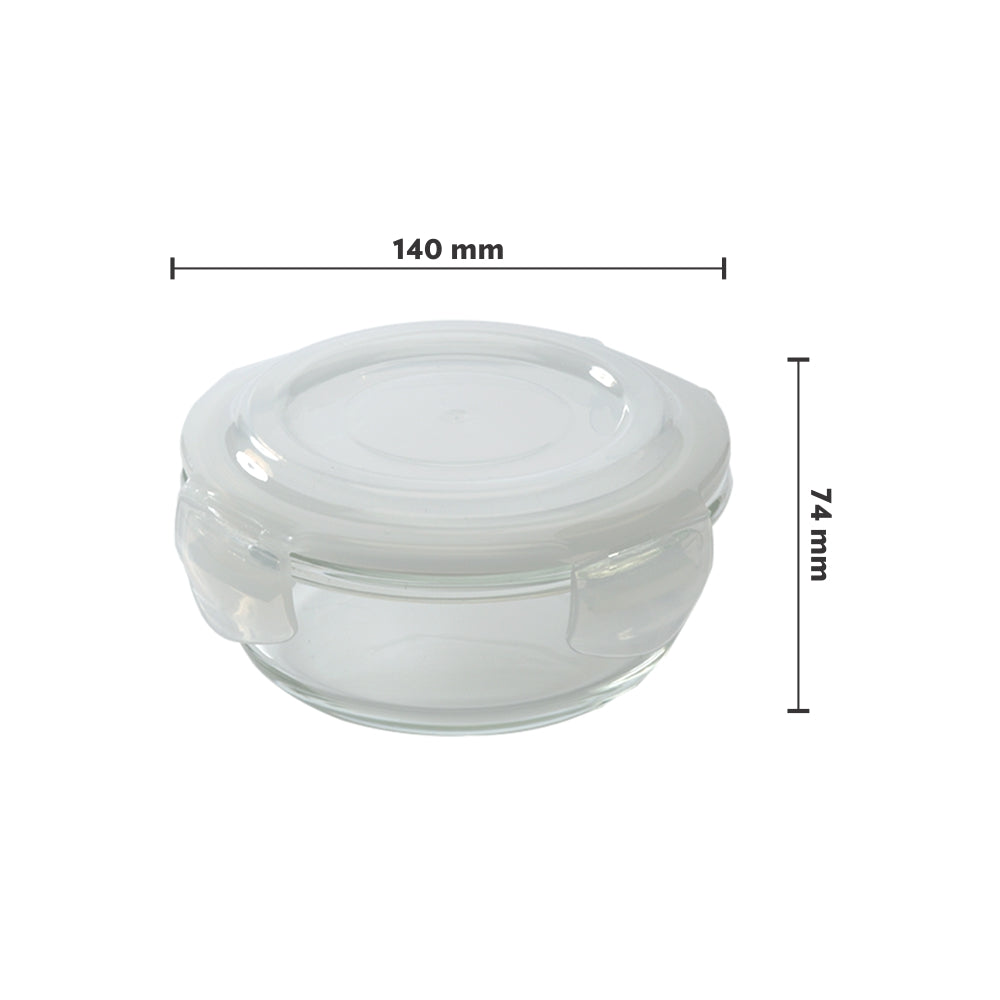 Borosil Blue Glass Lunchbox, Round x 3