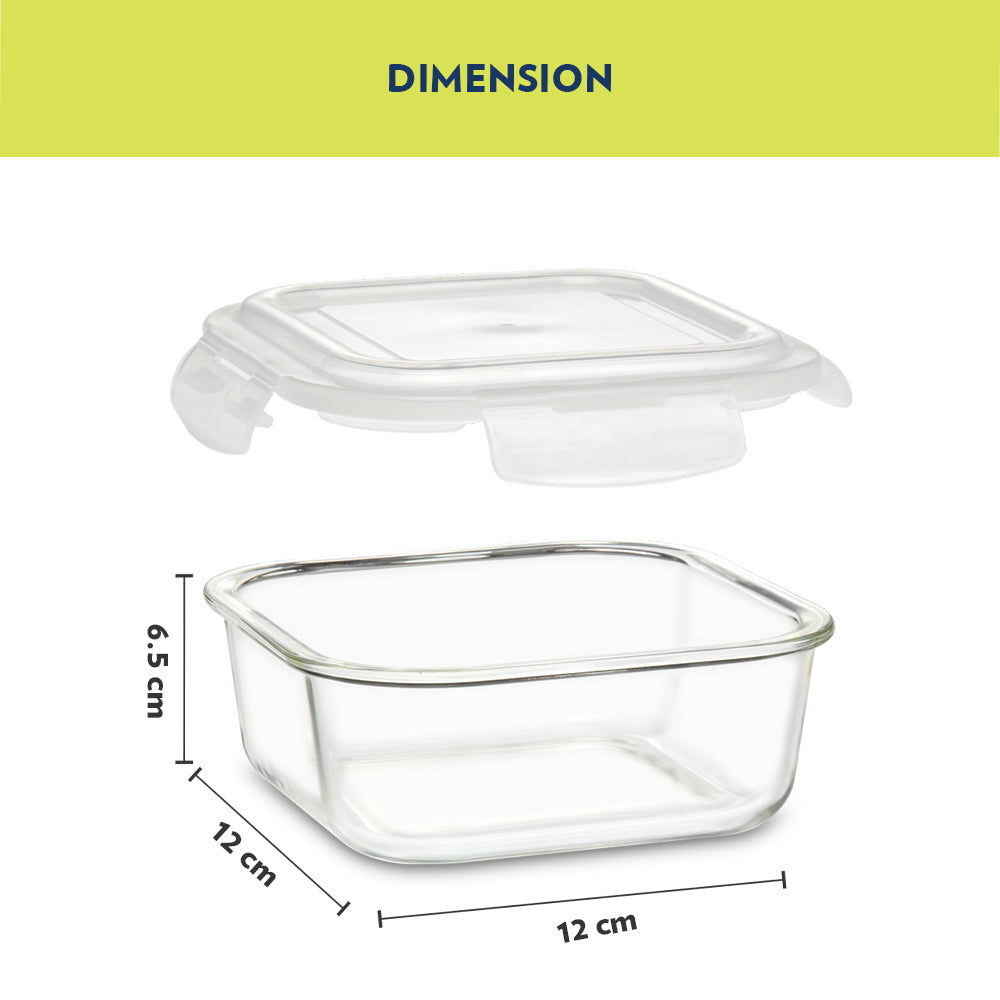 Ace Green Glass Lunch Box, Square x 2 (Flat)