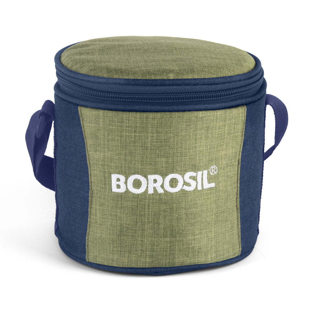 Ace Green Glass Lunch Box, Round x 2 (Tall)