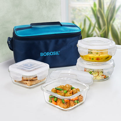 Alfa Blue Universal Glass Lunch Box