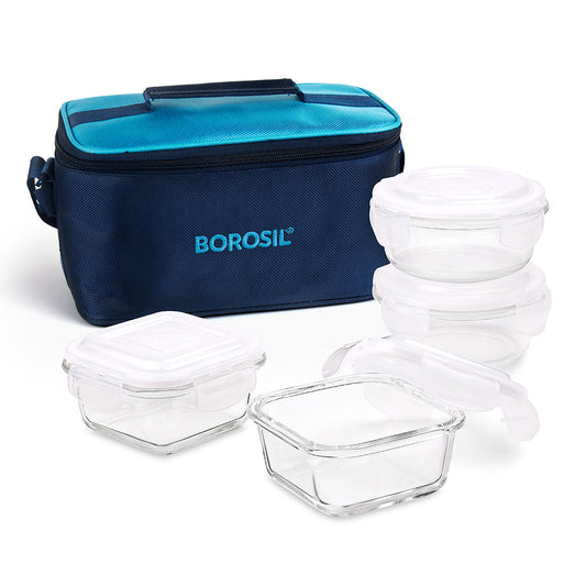 Alfa Blue Universal Glass Lunch Box