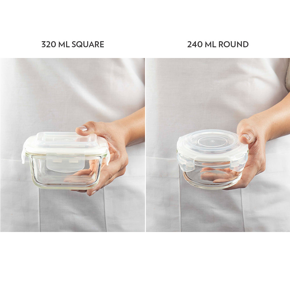 Alfa Blue Universal Glass Lunch Box