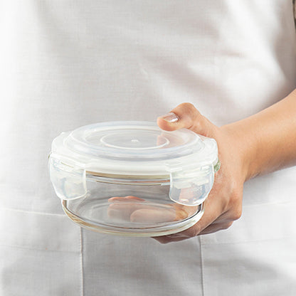 Ace Fusion Glass Lunch Box, Round x 4 (Flat)